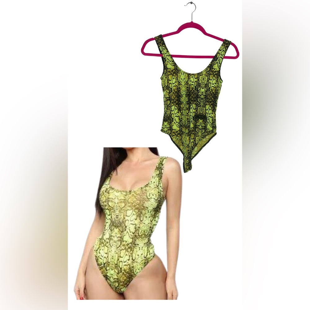 Yellow and Black Fashion Nova - Just a Thought Bodysuit